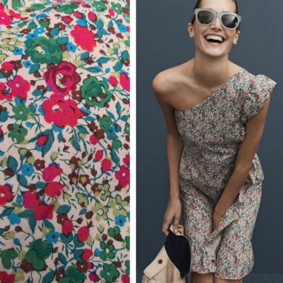 J. Crew x Liberty Print Georgina Ruffled Floral Dress Women's Sz 14 - Picture 13 of 13